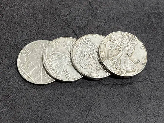 Four in One Walking Liberty Half Dollar Set by J.C Magic