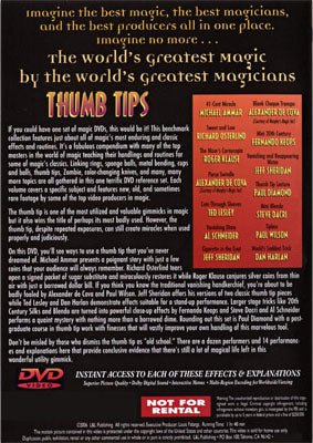 Thumbtips (World's Greatest Magic) - DVD - Piper Magic