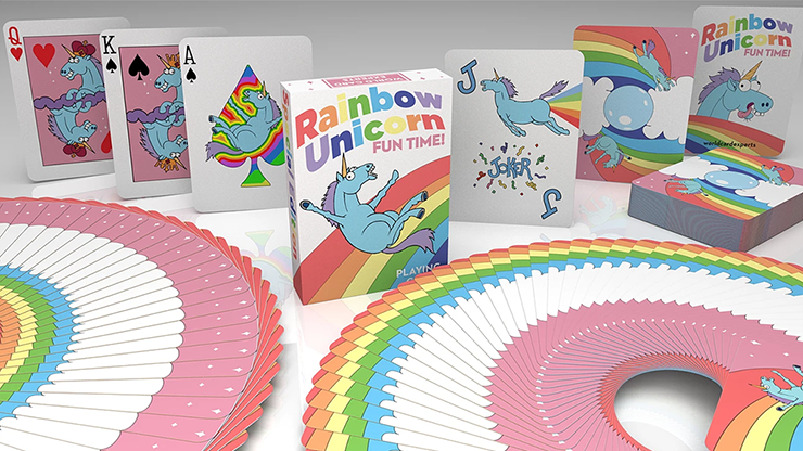 Rainbow Unicorn Fun Time! Playing Cards by Handlordz - Available at pipermagic.com.au