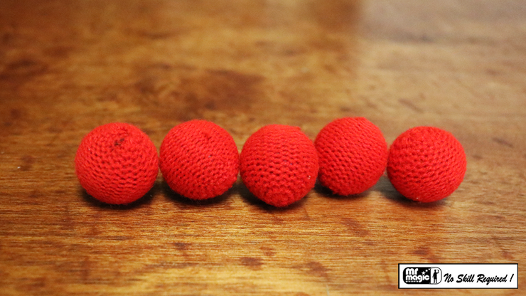 Crochet 5 Ball combo Set (1"/Red) by Mr. Magic - Trick