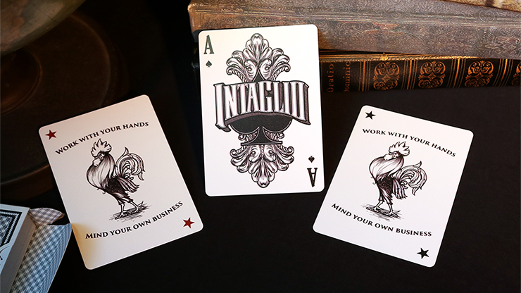 Intaglio Blue Playing Cards by Jackson Robinson - Available at pipermagic.com.au