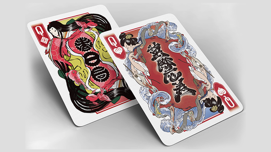 Edo Karuta (Red) Playing Cards - Available at pipermagic.com.au