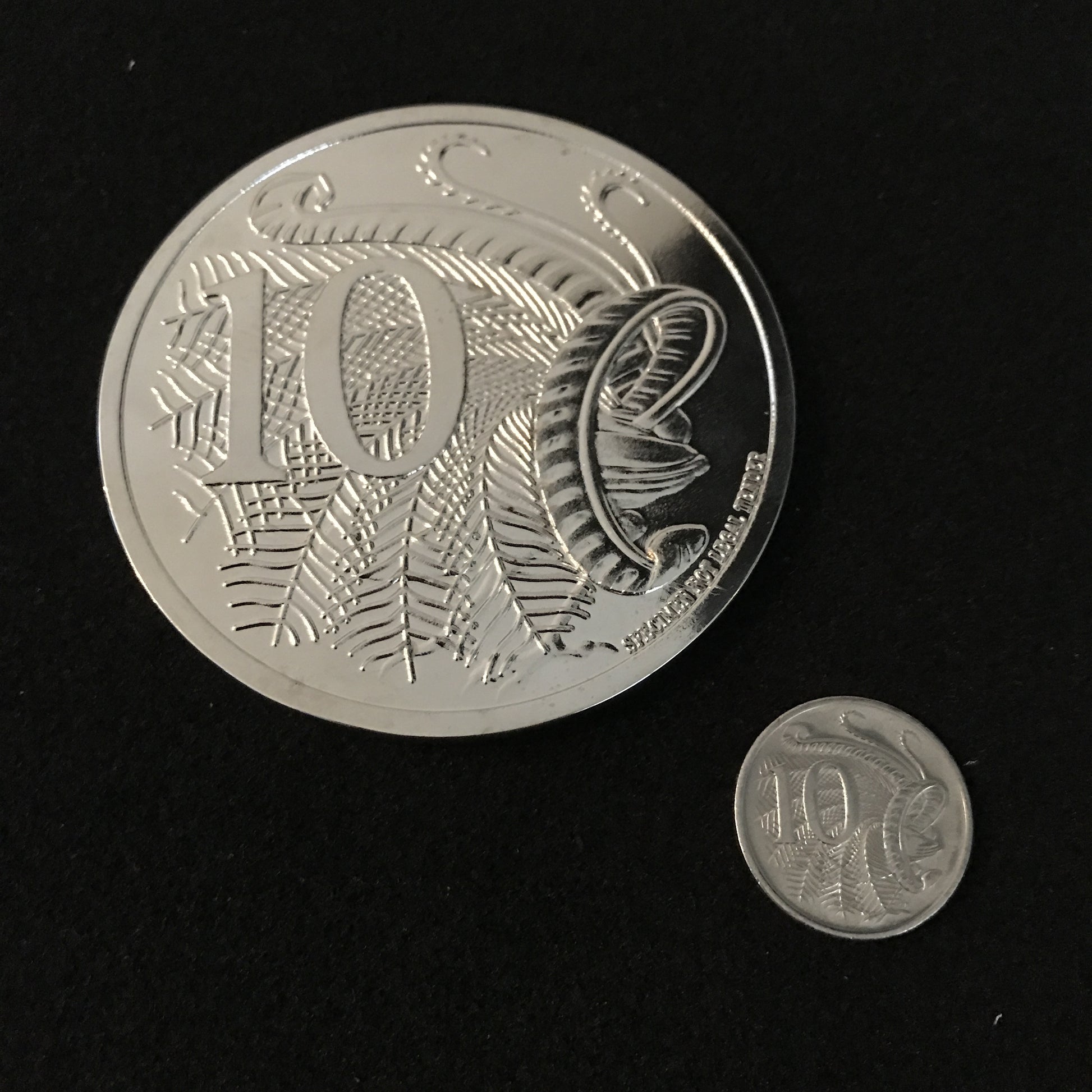 Jumbo Coin - Australian 10c (7.5cm/3inch) - Available at pipermagic.com.au