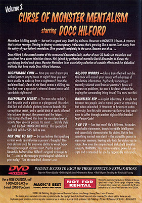 Curse Of Monster Mentalism - Volume 2 by Docc Hilford - DVD