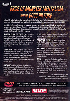 Bride Of Monster Mentalism - Volume 3 by Docc Hilford - DVD