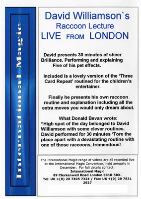 David Williamson Raccoon Lecture by International Magic - DVD