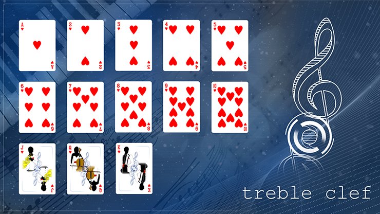 Treble Clef (Blue) Playing Cards - Piper Magic