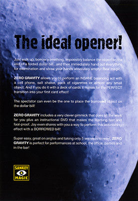 Zero Gravity (Gimmick and DVD) by Jay Sankey - Available at pipermagic.com.au